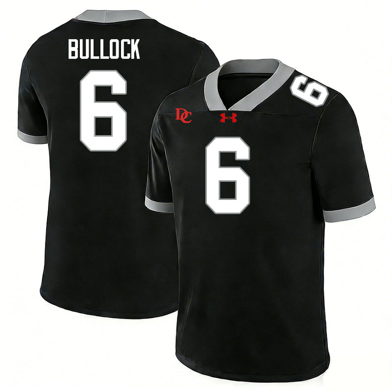 Davidson Wildcats #6 Casey Bullock College Football Jerseys,Uniforms-Black